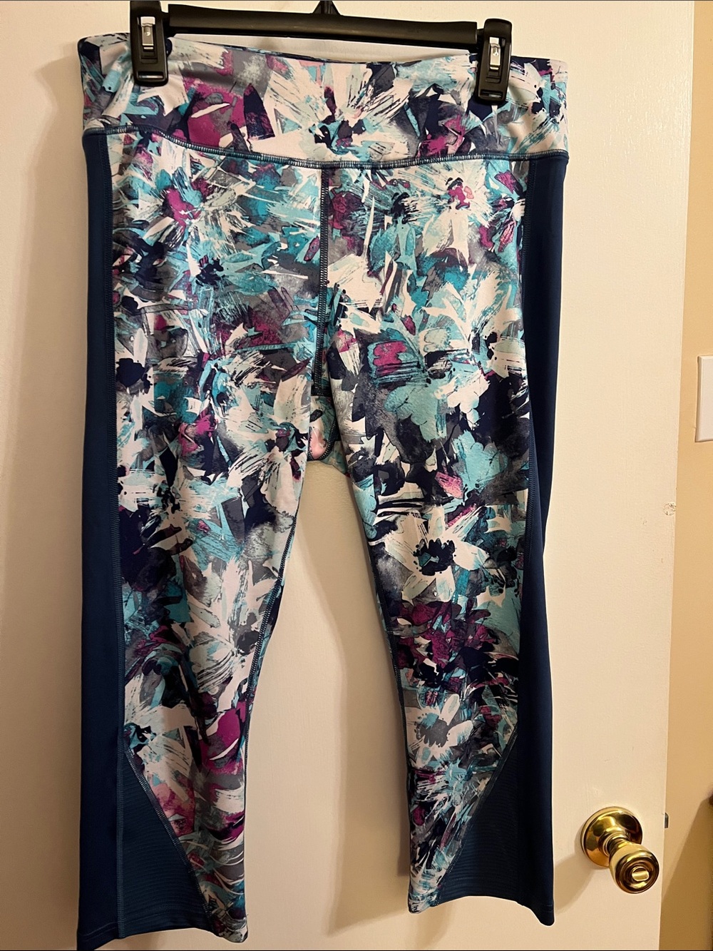 Tel Gear Drytek Women’s Floral Active Capri Bottoms in Teal and Purple